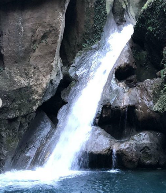 waterfall on rocks