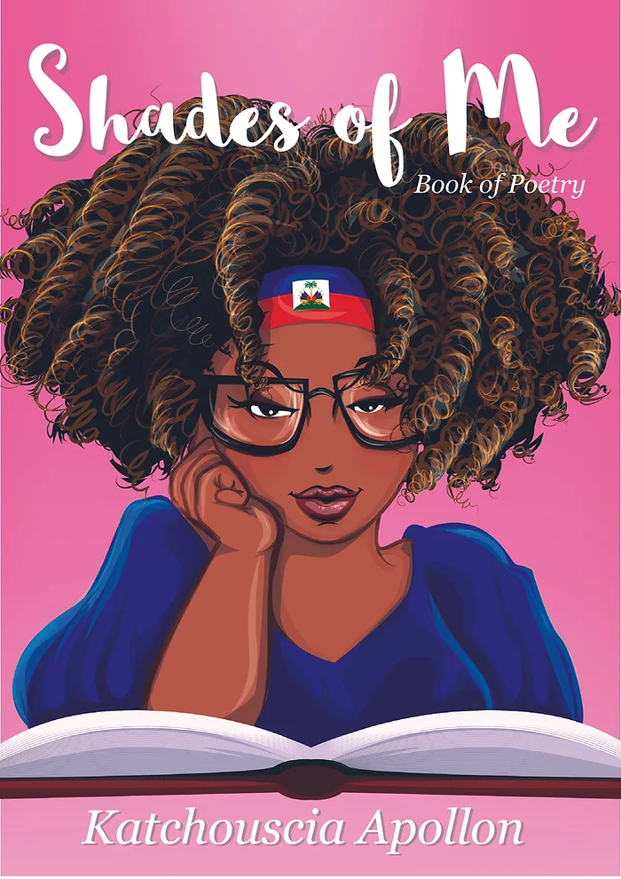 book cover of Afro-presenting animation with large curly afro with Haitian headband